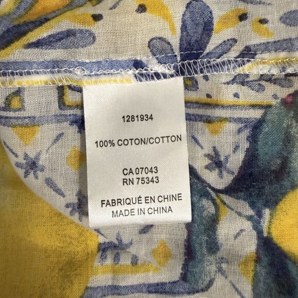 Calypso St. Barth Women's Small Bright Lemon Long Sleeve Button-Front Top - Picture 5 of 6